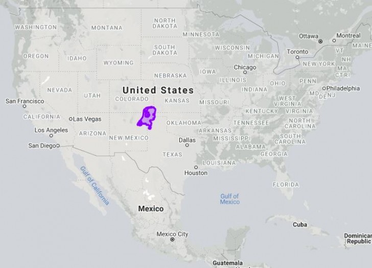 6. Die paarse stip in het midden is Nederland: het is verbazingwekkend hoe groot de VS is!