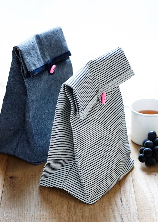 8. Usate stoffa (anche jeans!) per creare delle comode bustine in cui portare il pranzo o la merenda, potrebbero essere anche ottime idee regalo!