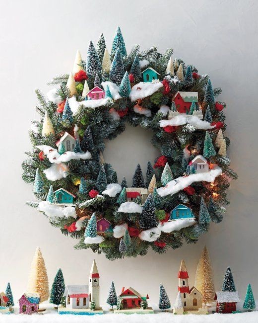 3. Kleine huisjes en kunstboompjes, met watten voor de sneeuw: het is net een fantasiewereld