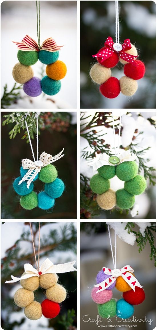 5. Guardate che carini questi ornamenti natalizi: scegliete la palette che sta meglio sul vostro albero