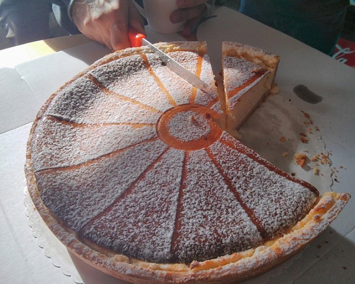 1. Pourquoi couper le gâteau comme ça si les tranches étaient déjà "dessinée" ?