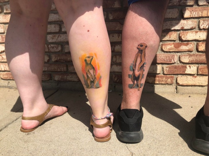 Mother and son get two meekats tattooed: a rather unusual choice!