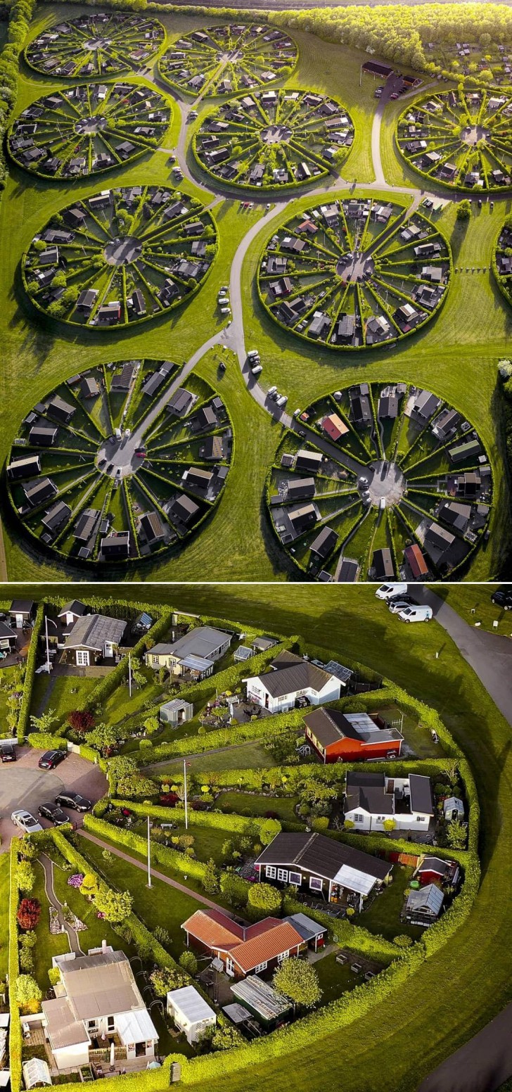 11.Brøndby Garden City, appena fuori Copenhagen: la città-giardino racchiusa in cerchi perfetti