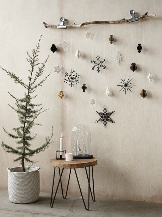 4. La versione super minimal di un angoletto decorato in stile natalizio: semplice ma affascinante