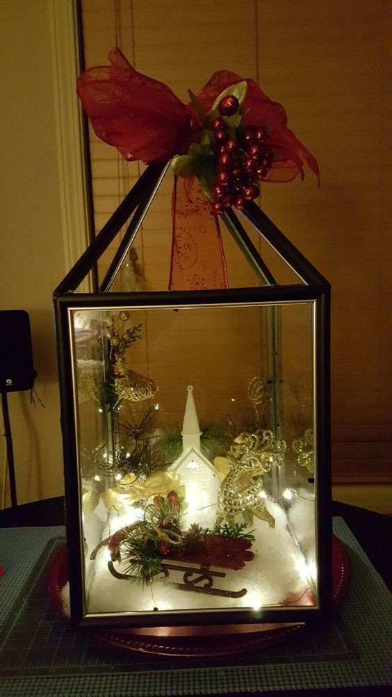 6. Eine weitere beliebte Möglichkeit ist die Anfertigung von Weihnachtsskizzen im Inneren der Laternen