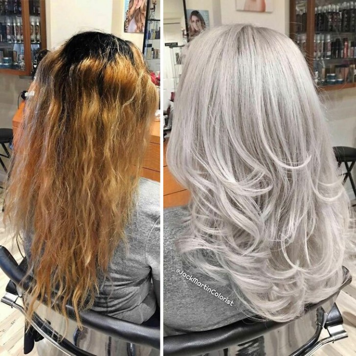 Diese Frau wollte ihre grauen Spitzen nicht mehr verstecken: die neue Farbe ist der Beweis!