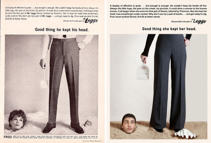 10. A marca de calças Leggs realmente gostava deste tipo de publicidade...