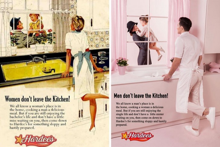 5. "Women should stay in the kitchen": unfortunately, the essence of certain obsolete advertising from the 1950s has survived into the modern age, with disastrous consequences