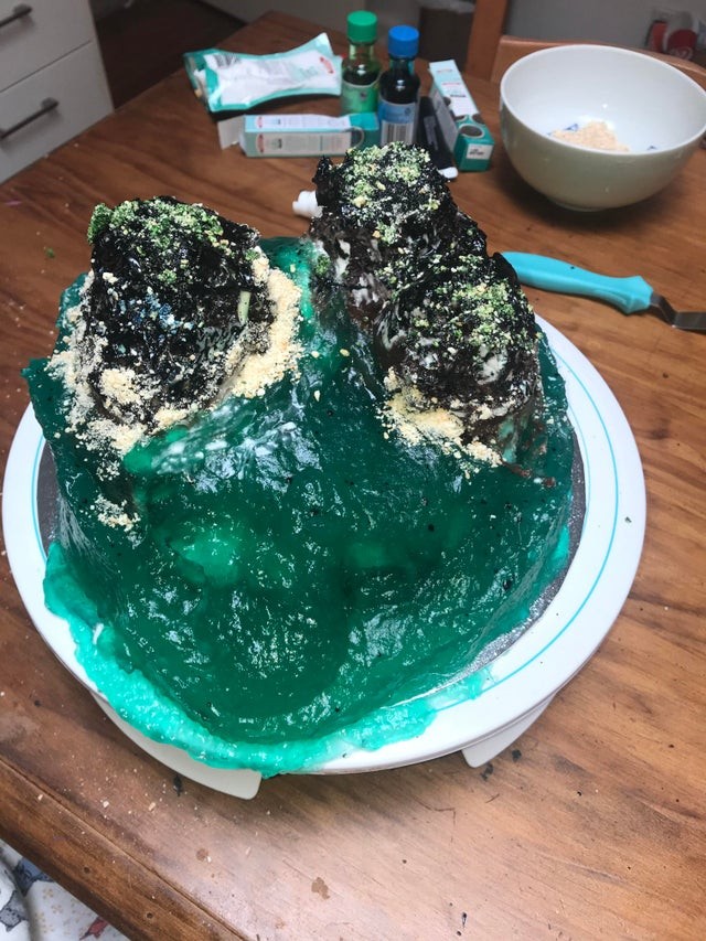 16. Ce devait être un gâteau en forme d'île, vous l'auriez imaginé ?