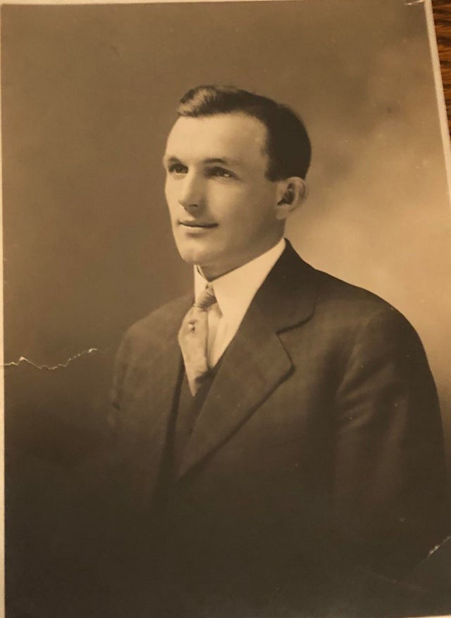 My great-great-great-grandfather in the early 1800s: he was a farmer, yet he always dressed in a jacket and tie!