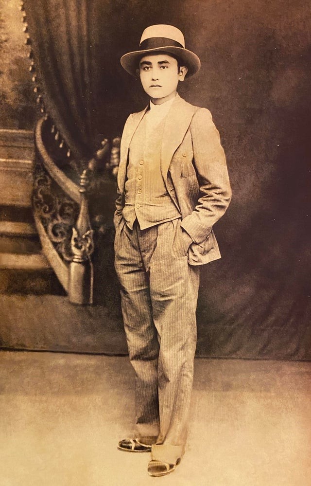 A very rare photo of my grandfather dressed elegantly in 1928, when he was only 16 years old