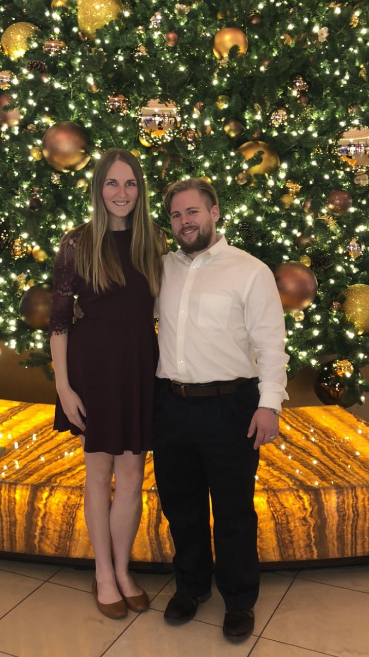 The traditional photo next to the Christmas tree ... how many people will have turned to look at them while they were posing?