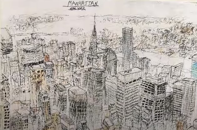 Manhattan, disegnata dopo aver consultato un libro una sola volta