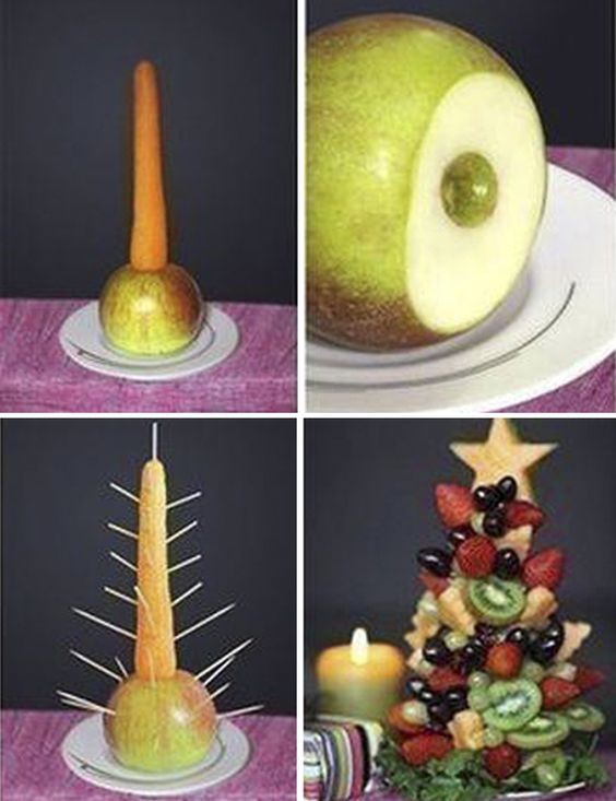 8. Mais vous avez aussi la possibilité de créer des sapins en 3D avec un support fait avec une carotte et une pomme
