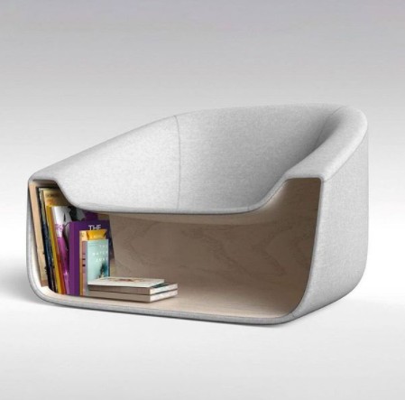 10. Ein weiteres Beispiel für ein multifunktionales Objekt: Ein Sessel kann zum Objekthalter werden... in diesem Fall ein Bücherhalter.