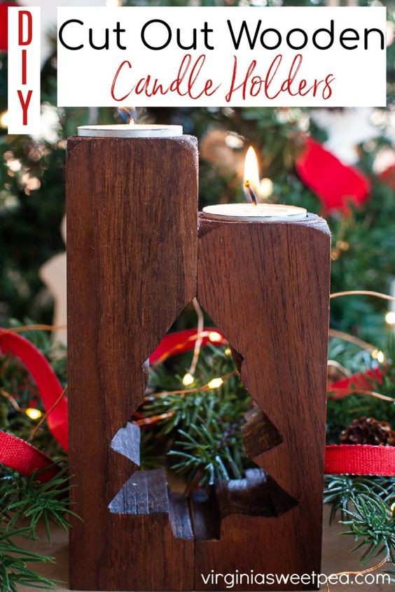 1. Zwei Holzstücke, die einander gegenüberliegen: Sie können auch herz- oder sternförmige Formen herstellen, um sie zu jeder Jahreszeit zu verwenden
