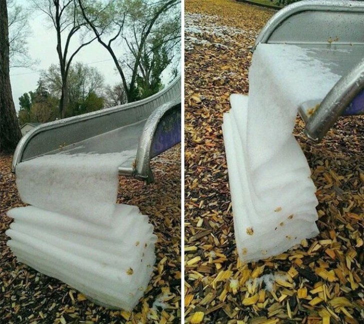 1. Sembra un lenzuolo bianco, ripiegato più volte su se stesso!