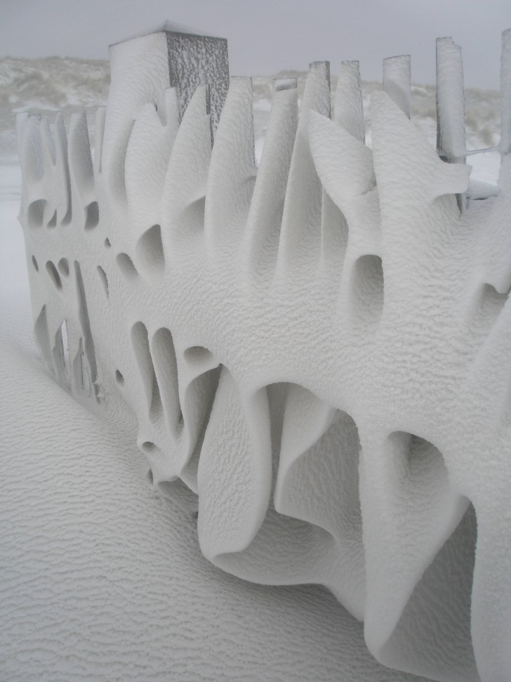 3. "These are the works of art that only Nature can create ... the fence around my house after the snowfall last night"