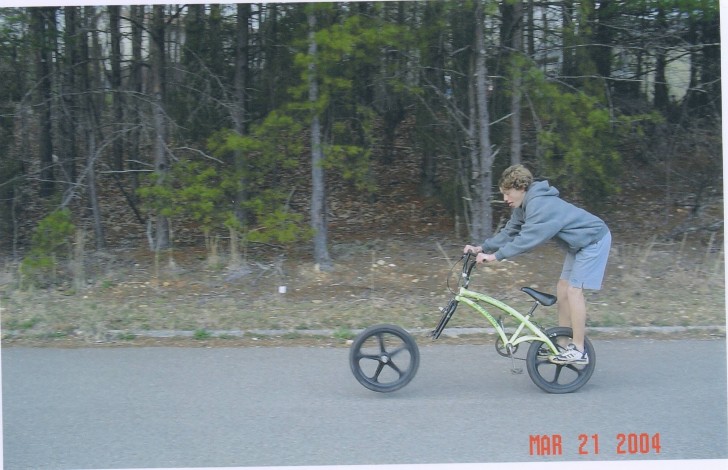 7. The boy's face testifies to how scary it gets when the front wheel decides to take a spin on its own.