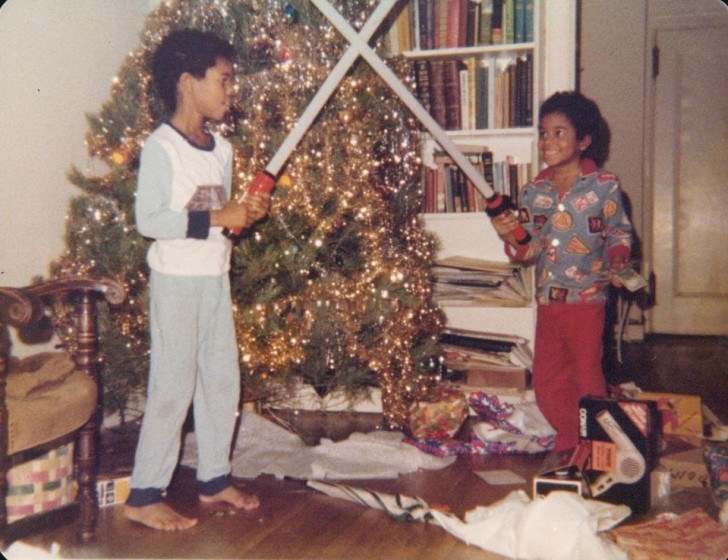 Christmas morning 1977: these boys look delighted that Santa came!
