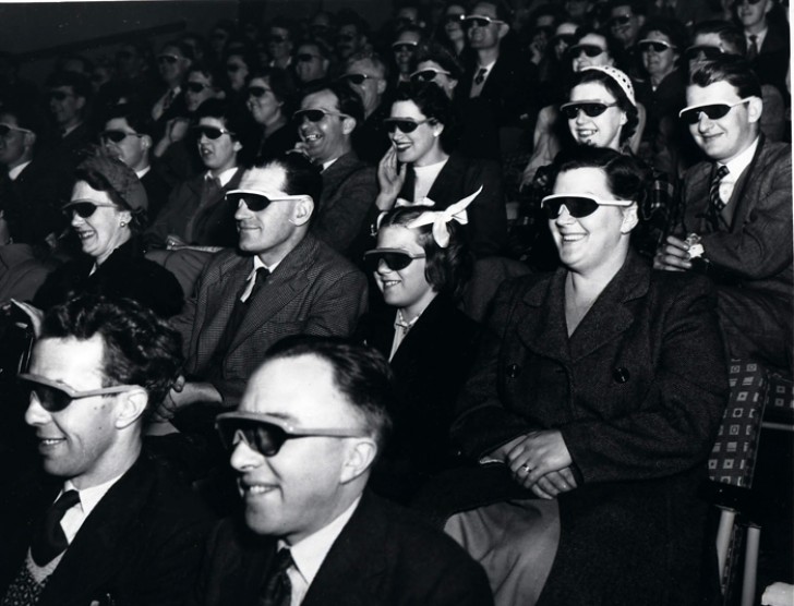 London, 1951: the first screening of a film with 3D glasses at the local cinema!