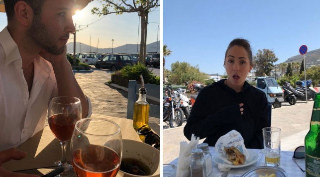 14. C'est l'heure de l'apéro : elle voulait sans doute publier quelques photos sur ses réseaux, mais elle a ensuite vu les photos que son copain prenait d'elle...