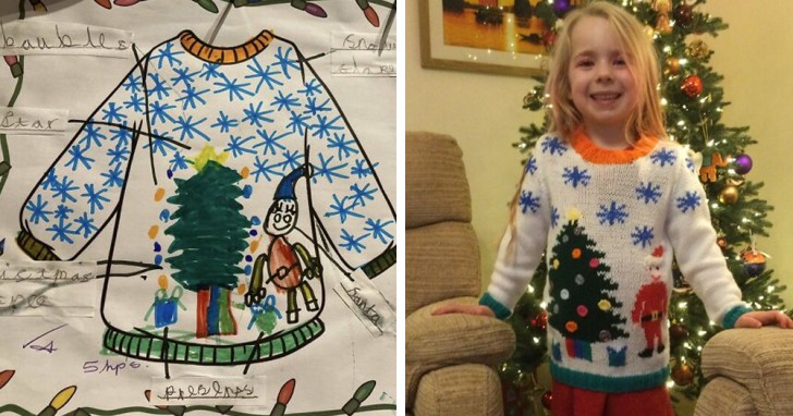 1. Only a grandmother could make a sweater designed by her granddaughter, with her own hands!