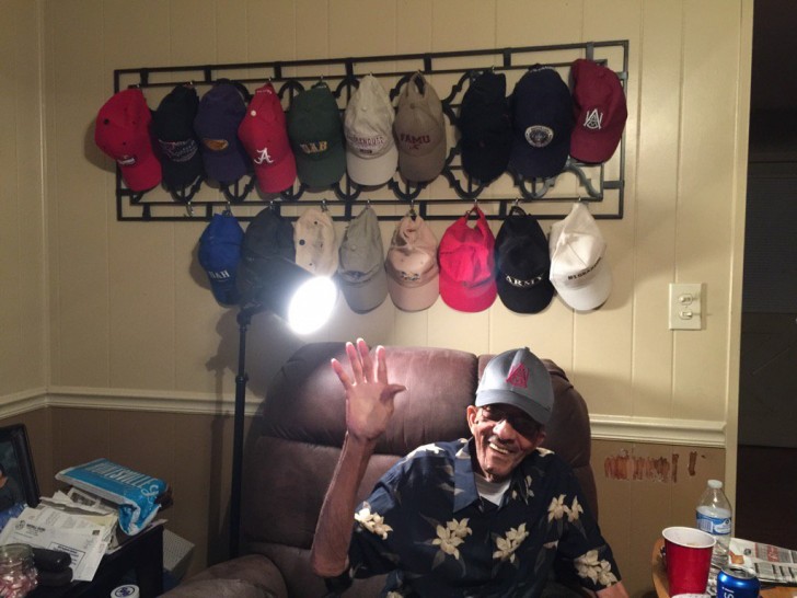 2. "My grandfather hangs a hat on the living room wall for every university his grandchildren have attended. Today it's my turn to give him mine"