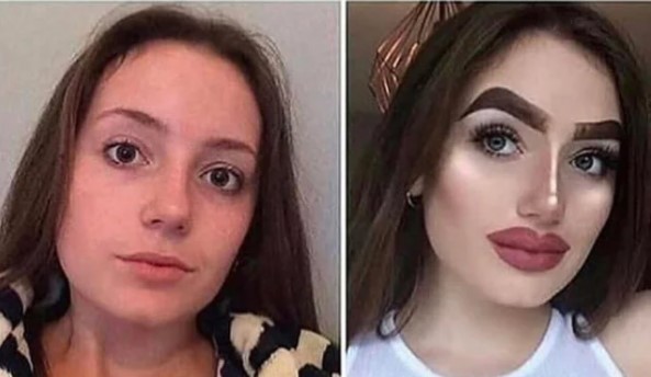 4. The power of makeup...when you don't know how to use it!