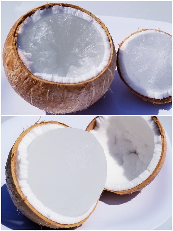 2. Ecco invece cosa accade se lasci una noce di cocco in freezer: una sfera di ghiaccio dal gusto esotico. Meglio aspettare che si scongeli però