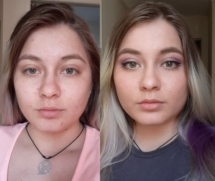 A truly impressive makeup before and after!