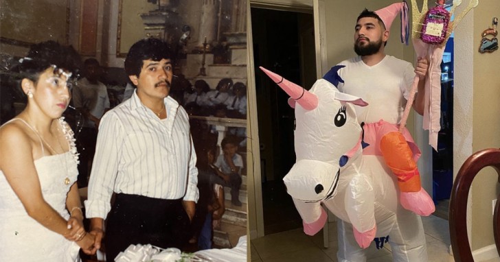 2. "My parents who were married at 24 .... me riding a unicorn at home"