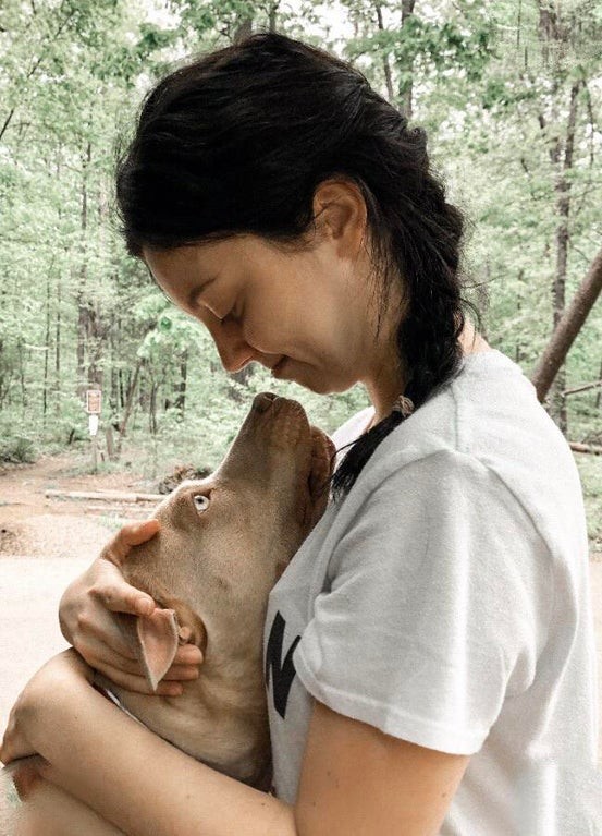 9. La ragazza ha appena salvato questo cane dagli occhi di ghiaccio e già lui le offre tutto il suo amore, cambiandole la vita.