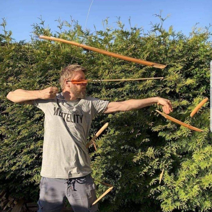 A real expert with a bow and arrow!