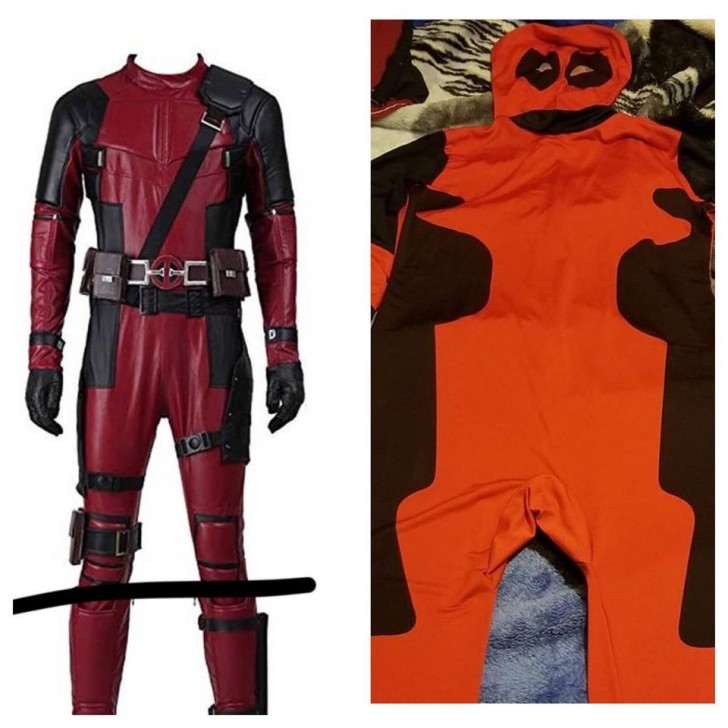 1. A gauche, un costume qui ressemble à celui d'un super-héros, à droite, un costume qui pourrait peut-être fonctionner pour un bal costumé.