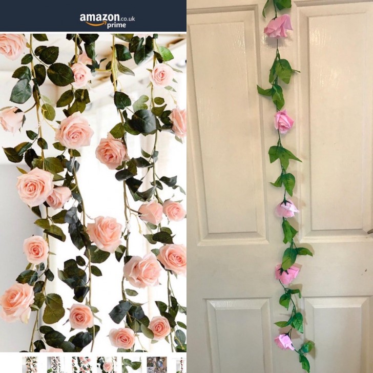 16. A gauche quelques branches et des roses chics pour décorer la maison dans un style romantique, à droite quelque chose de mauvais goût.

