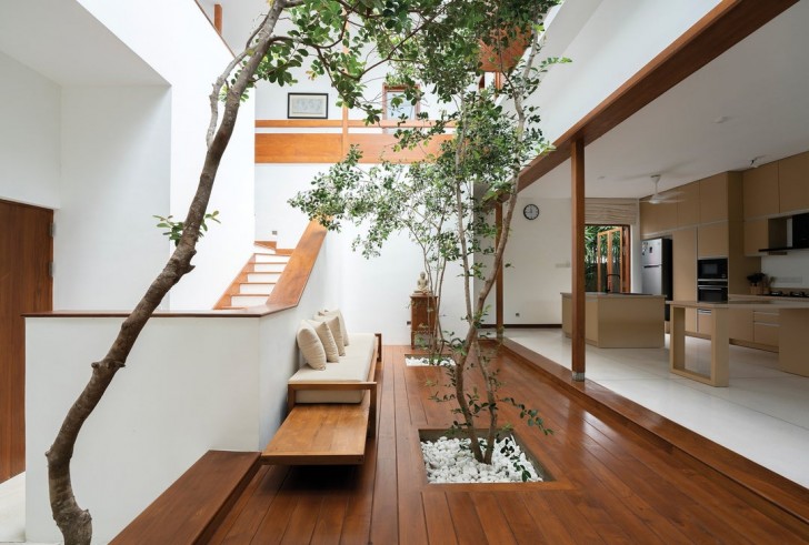 2. Con quegli alberi all'interno, questa casa è davvero spettacolare: fa rilassare solo a guardarla!