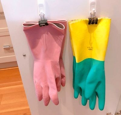 6. L'idée pour ranger vos gants, de cuisine, de travail ou de jardinage