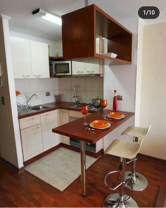 7. C'est une solution qui fonctionne aussi si la kitchenette et la table/comptoir sont de petites tailles, dans des appartements-studios