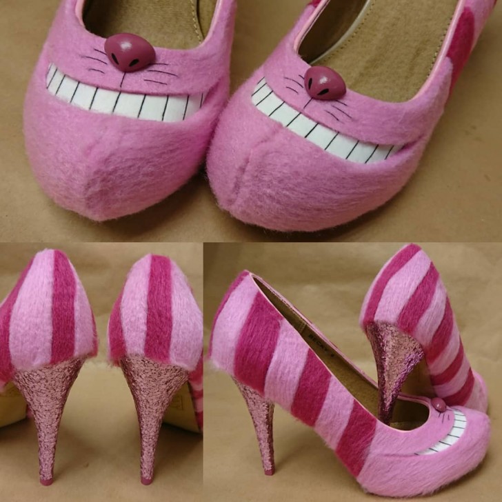 1. Liefhebbers van "Alice in Wonderland" zullen "betoverd" zijn door deze ongebruikelijke schoenen met hakken...