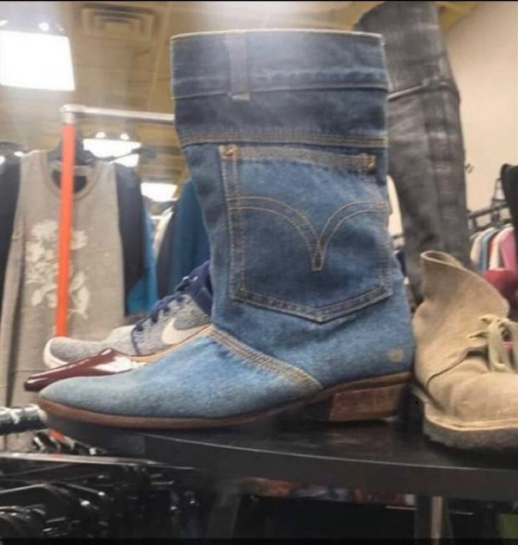 Well-designed boots or jeans? We are perplexed.