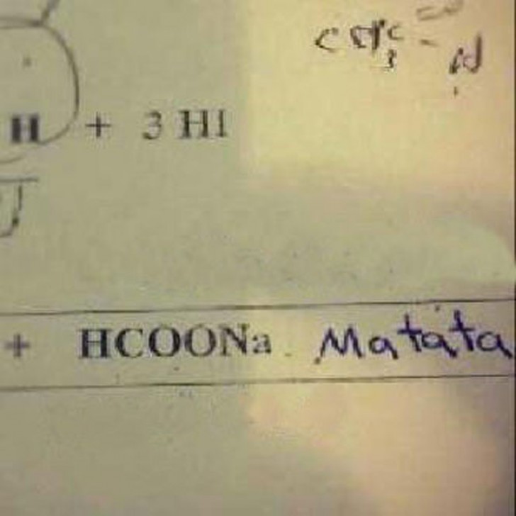10. Quelqu'un n'a pas bien compris le devoir de chimie : HCOONa correspond au formiate de sodium et non à la chanson du Roi Lion.