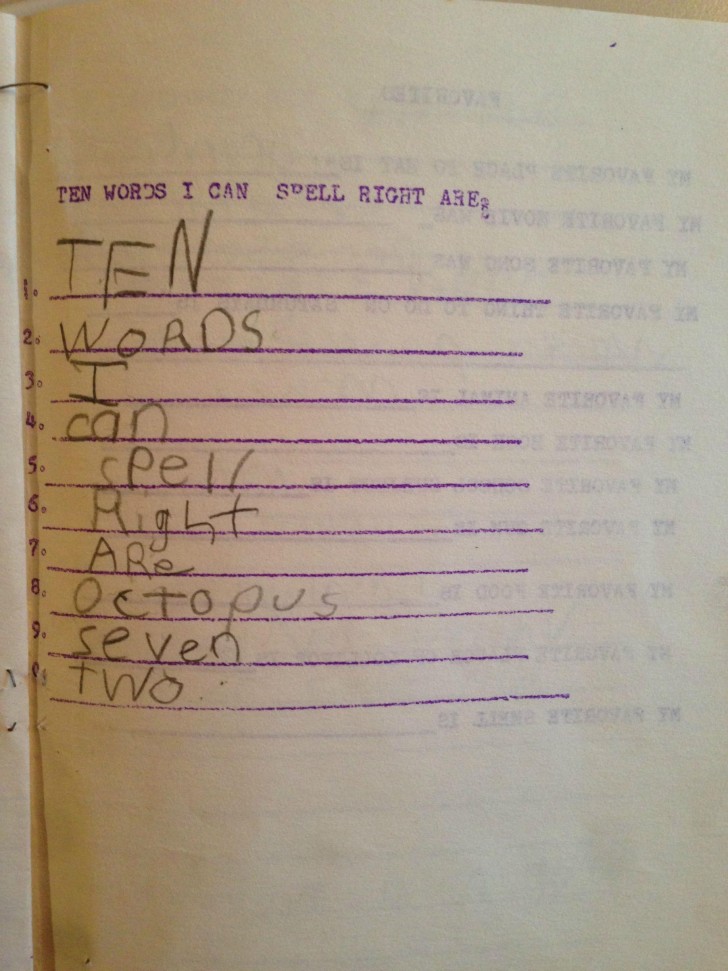 3. A seulement sept ans, cet enfant se montre intelligent : quels sont les 10 mots que vous pouvez épeler correctement ?