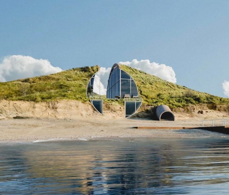 6. Le projet de Studio Vural pour une maison creusée directement dans les dunes de sable et 100% durable : elle peut produire sa propre énergie grâce à l'énergie solaire et éolienne.