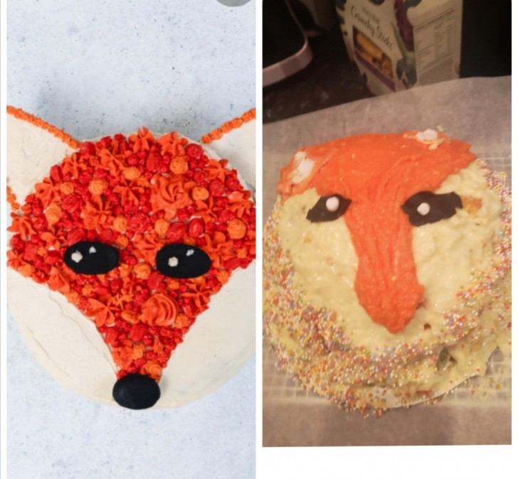 8. Non, recréer un gâteau en forme de renard n'est pas facile....
