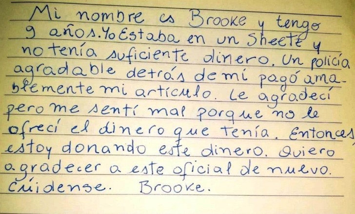 Bimba di 9 anni scrive un'emozionante lettera per ringraziare la polizia di tutto ciò che fa per aiutare gli altri - 2