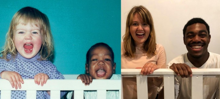 My sister and I recreated an old photograph: good times!