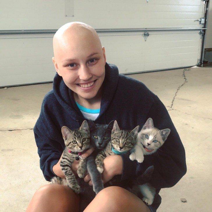 Wat is er mooier dan de geweldige resultaten van de chemotherapie te vieren met deze schattige kittens? Wat een gedenkwaardige dag!