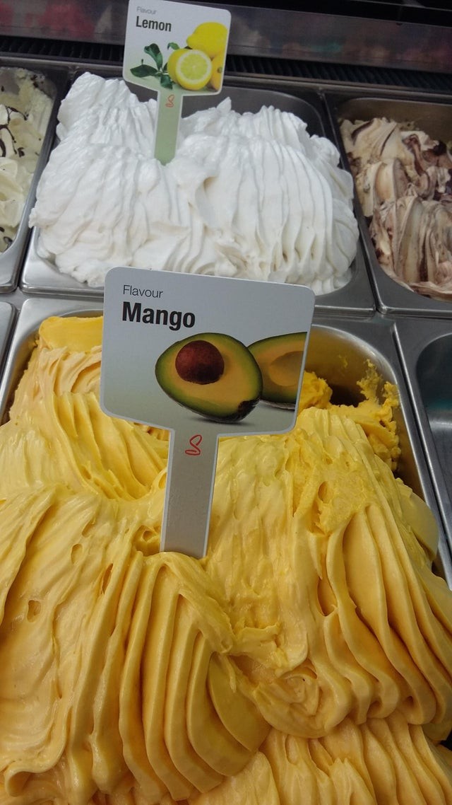 16. ¿Quizás el sabor del mango pero la forma de la palta?
