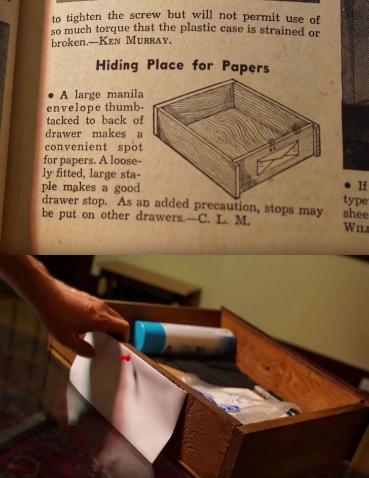 Per nascondere documenti importanti nei cassetti
